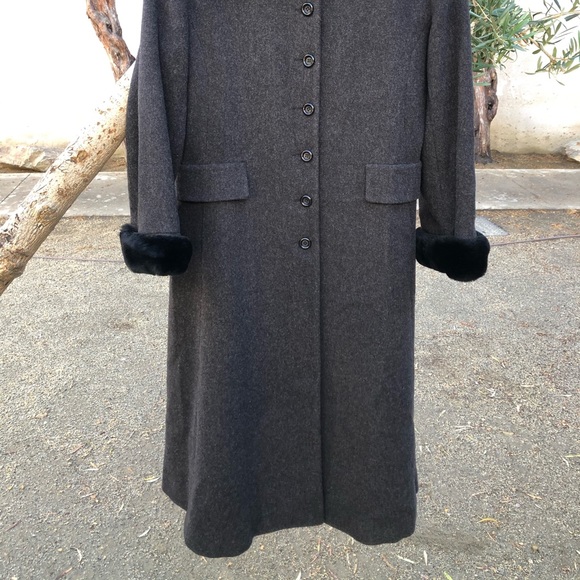 NW Albert Nipon America Made Wool&Fur Coat, Sz 8P - Picture 3 of 16